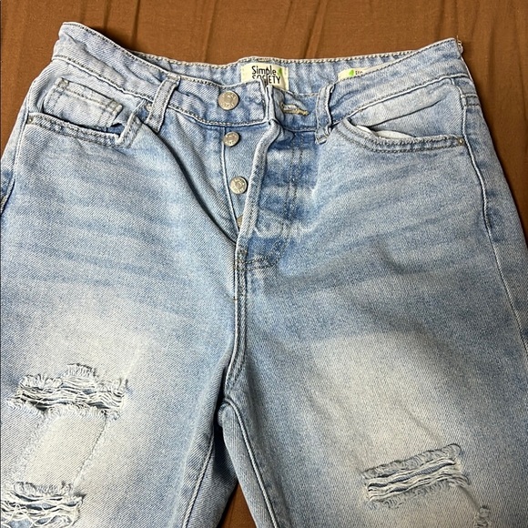 Simple Society Other - Simple society Relaxed women, Light Blue Distressed Jeans